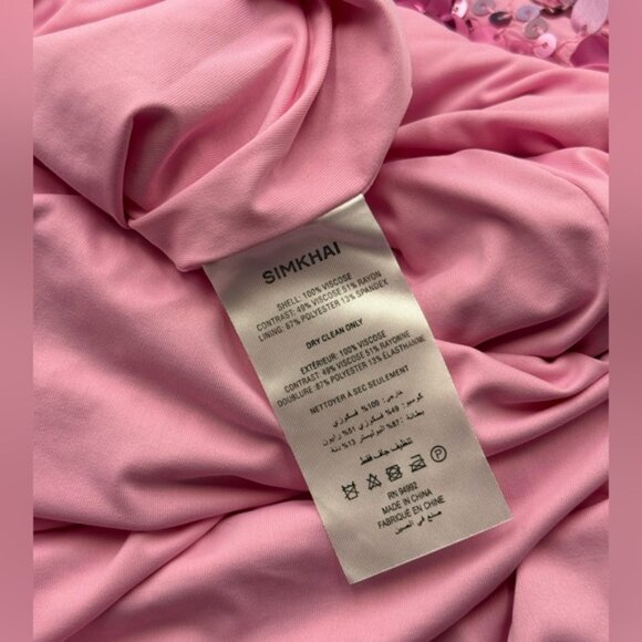 🆕 SIMKHAI 🧿 NWOT Bex Sequined Embellished Maxi Dress, Sorbet Pink - Sz US 12 - Picture 16 of 16